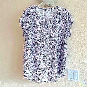 Sonoma women’s plus blouse size 1X flower print short sleeve